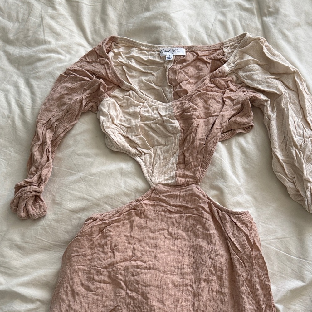 Chic Women's maxi Dress in Pink and Cream